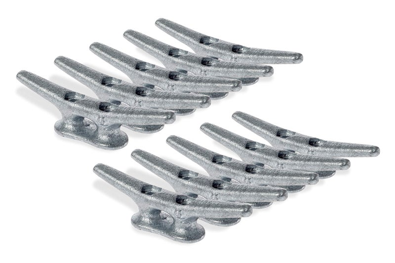 ZUJARA 4 inch Dock Cleats, 10-Pack Galvanized Iron Boat Cleat for Marine or Decorative Applications - Image 1